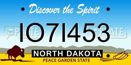 IO7I453 North Dakota License Plate