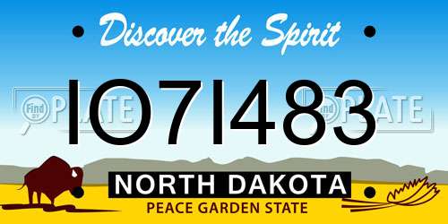 IO7I483 North Dakota License Plate