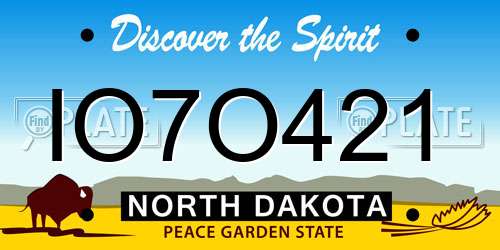 IO7O421 North Dakota License Plate