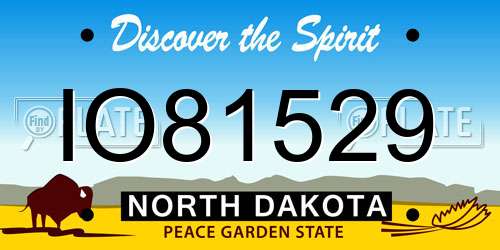 IO81529 North Dakota License Plate