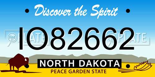 IO82662 North Dakota License Plate