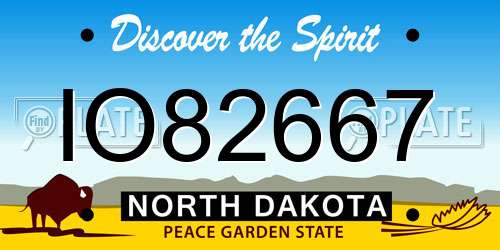IO82667 North Dakota License Plate