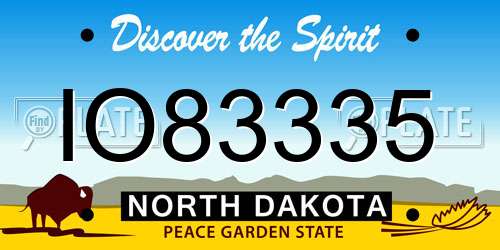 IO83335 North Dakota License Plate