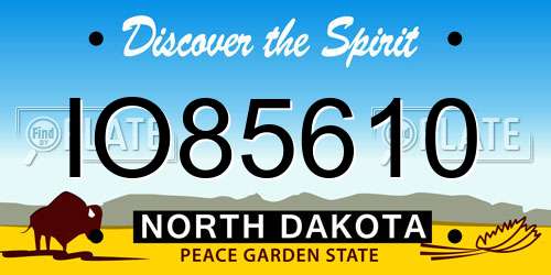 IO85610 North Dakota License Plate