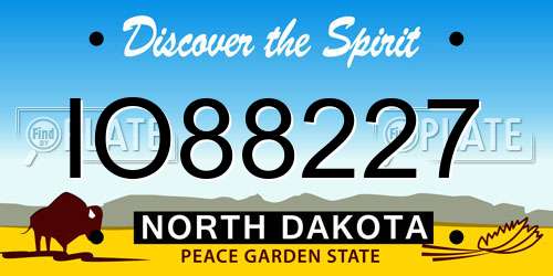 IO88227 North Dakota License Plate