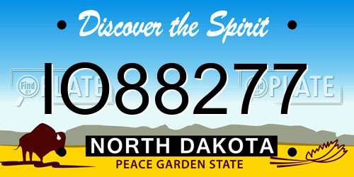 IO88277 North Dakota License Plate