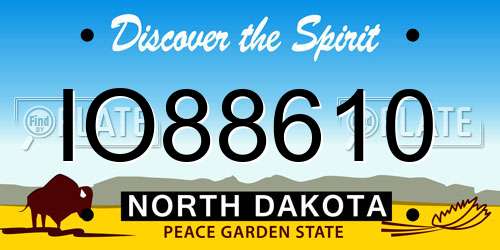IO88610 North Dakota License Plate