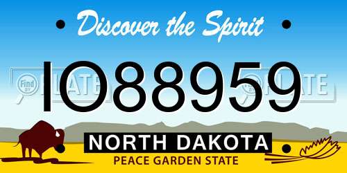 IO88959 North Dakota License Plate
