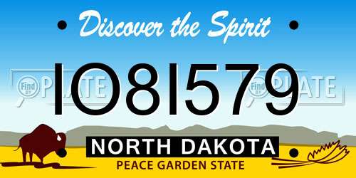 IO8I579 North Dakota License Plate