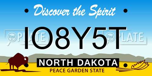 IO8Y5T North Dakota License Plate
