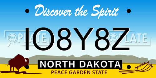 IO8Y8Z North Dakota License Plate