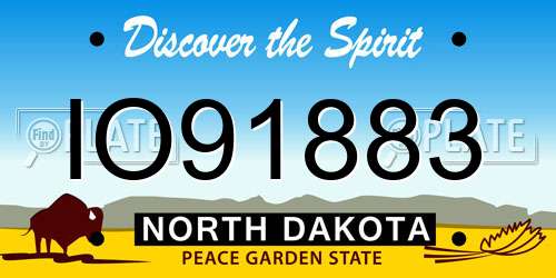 IO91883 North Dakota License Plate
