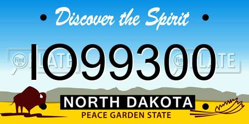 IO99300 North Dakota License Plate