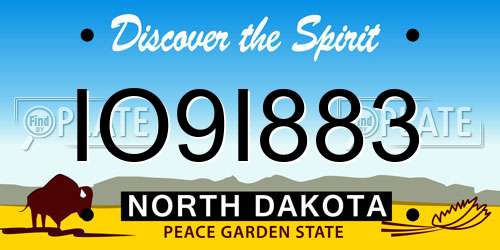 IO9I883 North Dakota License Plate