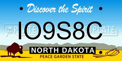 IO9S8C North Dakota License Plate