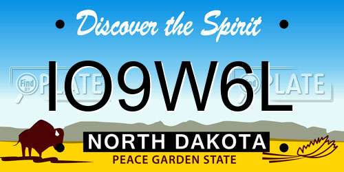 IO9W6L North Dakota License Plate