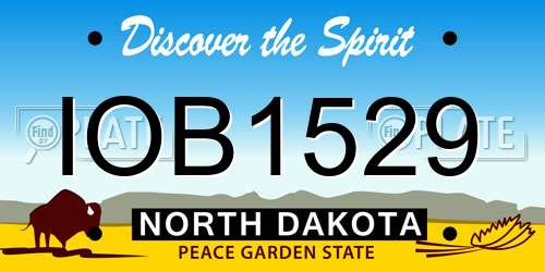 IOB1529 North Dakota License Plate