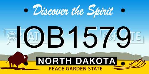 IOB1579 North Dakota License Plate