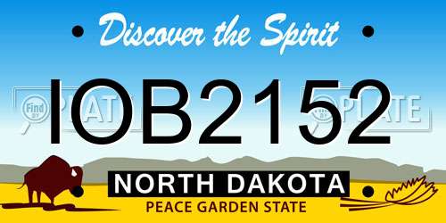 IOB2152 North Dakota License Plate