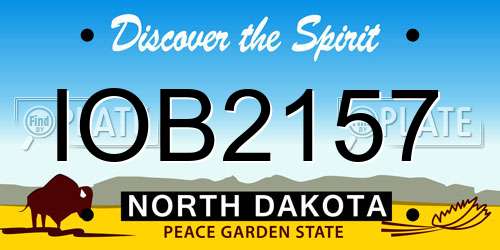 IOB2157 North Dakota License Plate
