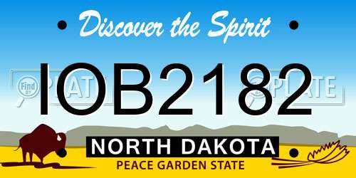 IOB2182 North Dakota License Plate