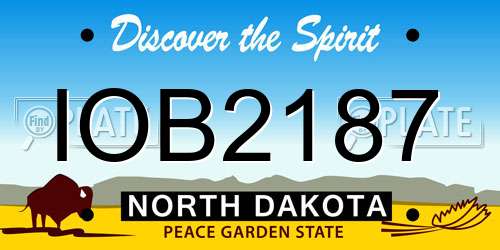 IOB2187 North Dakota License Plate