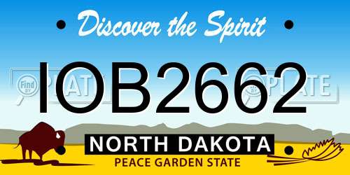 IOB2662 North Dakota License Plate