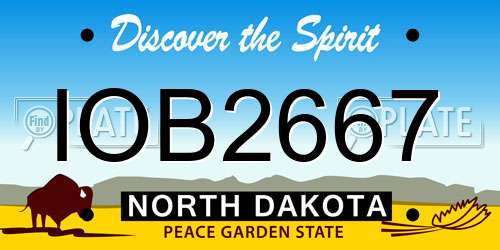 IOB2667 North Dakota License Plate