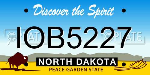 IOB5227 North Dakota License Plate