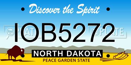 IOB5272 North Dakota License Plate
