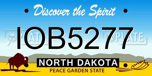 IOB5277 North Dakota License Plate