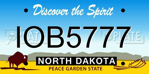 IOB5777 North Dakota License Plate