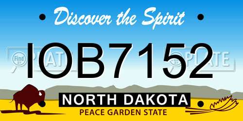 IOB7152 North Dakota License Plate