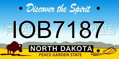 IOB7187 North Dakota License Plate