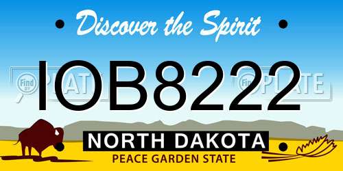 IOB8222 North Dakota License Plate