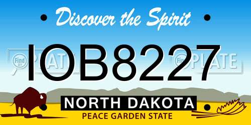 IOB8227 North Dakota License Plate