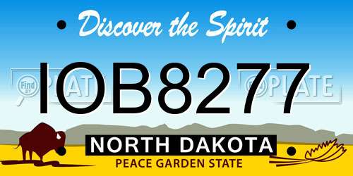 IOB8277 North Dakota License Plate