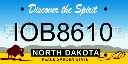 IOB8610 North Dakota License Plate