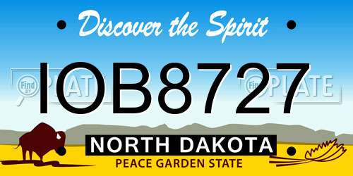 IOB8727 North Dakota License Plate