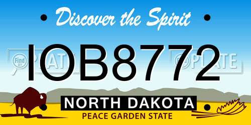 IOB8772 North Dakota License Plate