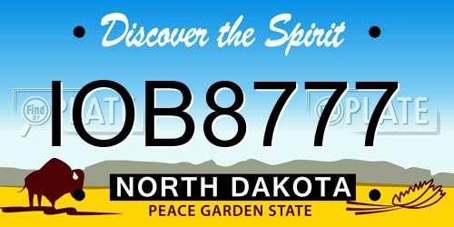 IOB8777 North Dakota License Plate