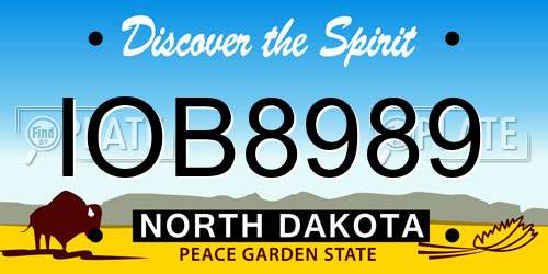 IOB8989 North Dakota License Plate