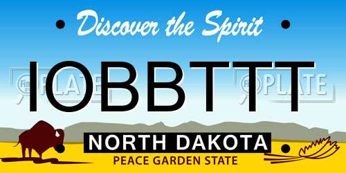 IOBBTTT North Dakota License Plate