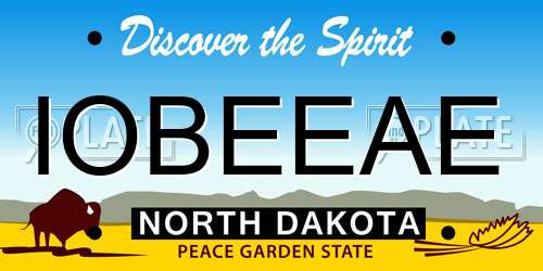 IOBEEAE North Dakota License Plate