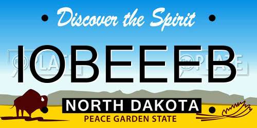 IOBEEEB North Dakota License Plate