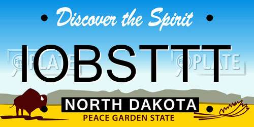 IOBSTTT North Dakota License Plate