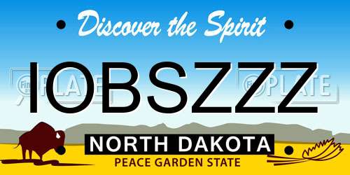 IOBSZZZ North Dakota License Plate