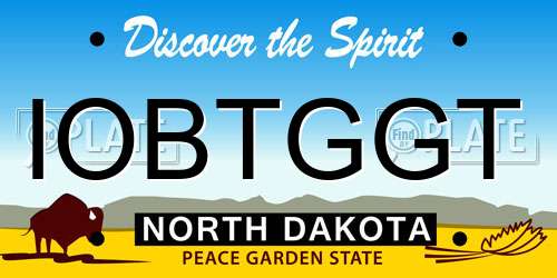 IOBTGGT North Dakota License Plate
