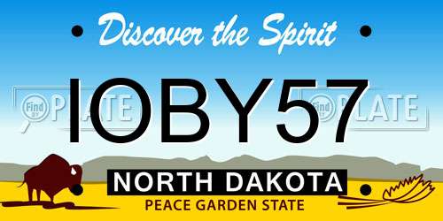 IOBY57 North Dakota License Plate