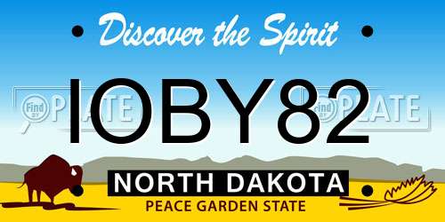 IOBY82 North Dakota License Plate